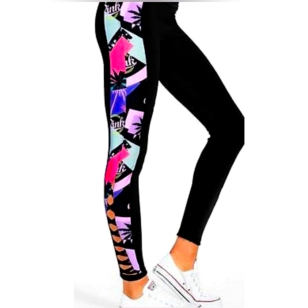 Victoria's Secret PINK Palm Graffiti Leggings M